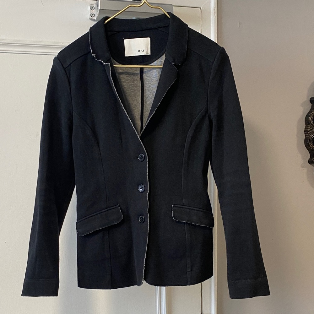 Women's Black Blazer Jacket by Oui